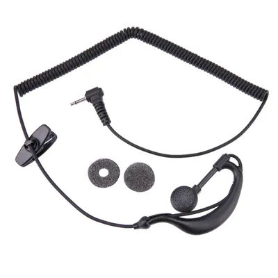 Écouteur talkie-walkie noir à crochet G, oreillettes à une oreille, 2.5mm, 1 Pin uniquement pour l'écoute, Motorola/ICOM