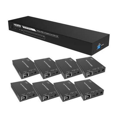 A-Neuvideo 1x8 4K60 HDMI over Cat 6 Extender Splitter with PoE, Auto Setup & 8 x Recei ANI-0108POE-AU