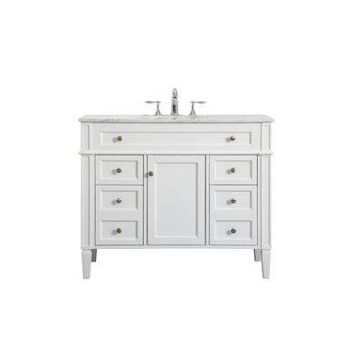 42 inch single bathroom vanity in white - Elegant Lighting VF12542WH