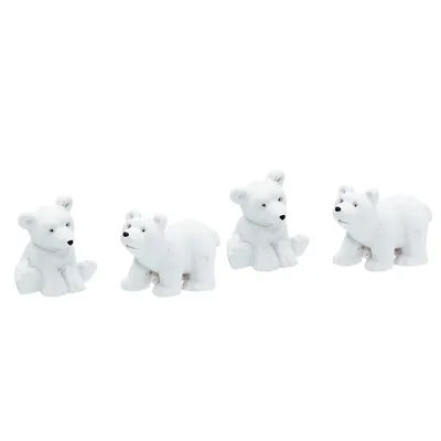 Figurines déco "ours polaires", 4 pièces