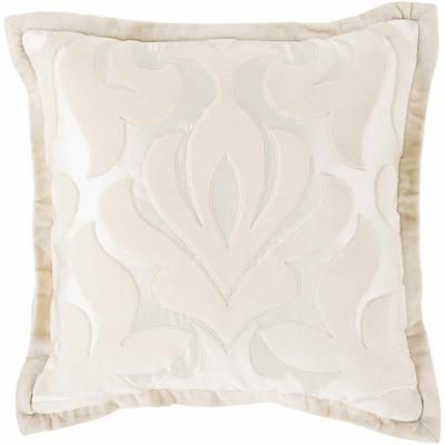 Kallaroo 20" Square Cottage Cotton Cream/Ivory Throw Pillow - Boutique Rugs