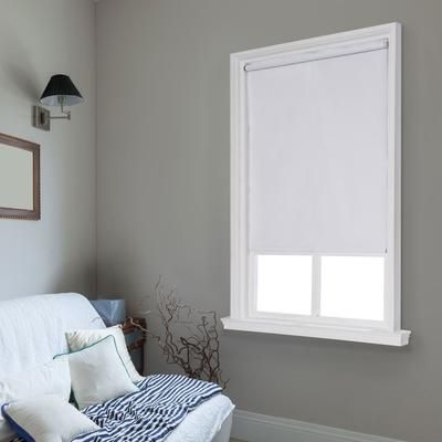 Wide Width Cut-to-Width Spring Vinyl Roller Shade by Whole Space Industries in White (Size 55" W 64" L)