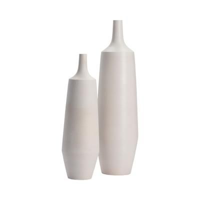 Tegan Vase Set of 2 White Ceramic vases - Crestview Collection CVVZSA004B