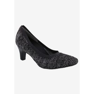 Wide Width Women's Kitty Pump by Ros Hommerson in Black Lurex Fabric (Size 10 1/2 W)