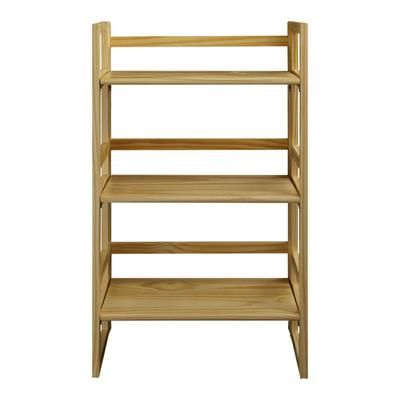 3-Shelf Folding Student Bookcase 20.75" Wide-Natural by Casual Home in Natural