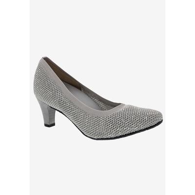 Wide Width Women's Kitty Pump by Ros Hommerson in Light Grey Lurex (Size 9 1/2 W)