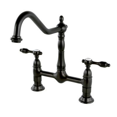 Kingston Brass KS1175TAL Tudor Bridge Kitchen Faucet, Oil Rubbed Bronze - Kingston Brass KS1175TAL