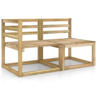 vidaXL Set Divani da Giardino 2 pz in Legno di Pino Impregnato Verde