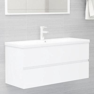 vidaXL Mobile Sottolavabo Bianco 100x38,5x45 cm in Truciolato