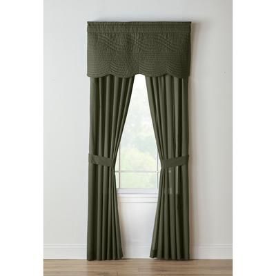 Florence Panel Set with Tiebacks by BrylaneHome in Green Curtain
