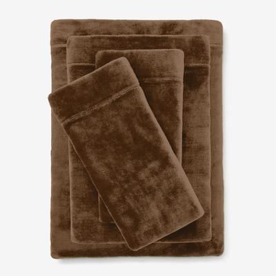 BH Studio 4-Pc. Microfleece Sheet Set by BH Studio in Chocolate (Size TWIN)