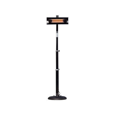 Black Powder Coated Steel Telescoping Offset Pole Mounted Infrared Patio Heater by Fire Sense in Black