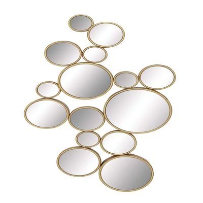 Cosmoliving By Cosmopolitan Gold Metal Wall Mirror by Quinn Living in Gold