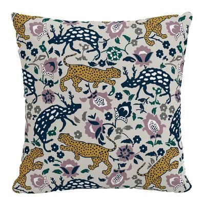 18" Outdoor Pillow by Skyline Furniture in Leopard Mustard Plum