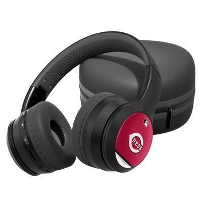 "Cincinnati Reds Team Stripe Design Wireless Bluetooth Headphones With Case"