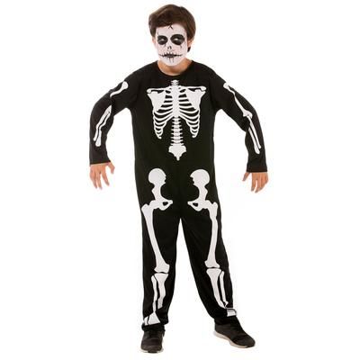 Combinaison « squelette » pour enfants, noir/blanc