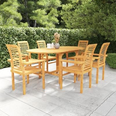 vidaXL Set da Pranzo da Giardino 5 pz in Legno Massello di Teak