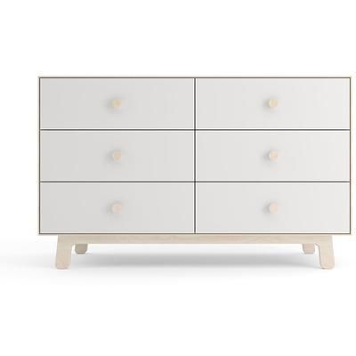 Oeuf 6 Drawer Dresser - Sparrow - White/Birch