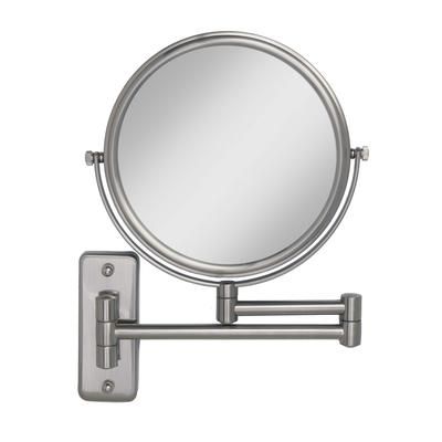 Two-Sided Dual-Arm Wall Mount Mirror 5X/1X by Zadro Products Inc. in Nickel