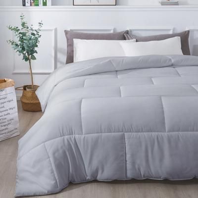 Subway Tile Down Alternative Comforter, Glacier Grey by St. James Home in Grey (Size KING)