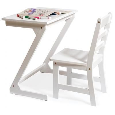 Lipper International Kids Anywhere Table & 1 Chair Set - White