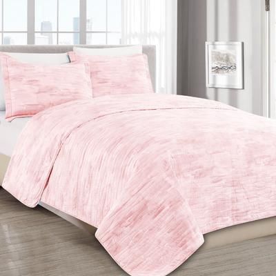 Sleepy Texture Quilt Set by Melange Home in Pink (Size FL/QUE)