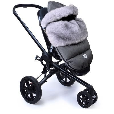 7 A.M. Enfant Plushpod Footmuff - Tundra - Heather Grey Dark - Arctic Faux Fur (18m-3T)