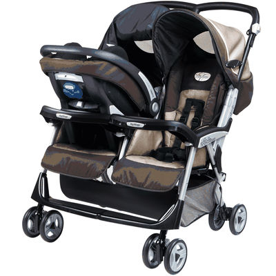 Peg Perego Aria Twin 60/40 Double Stroller in Java