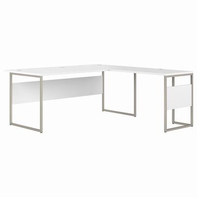Bush Business Furniture Hybrid 72W x 36D L Shaped Table Desk with Metal Legs in White - Bush Business Furniture HYB025WH