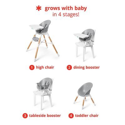 Skip Hop EON 4-in-1 High Chair - Grey / White