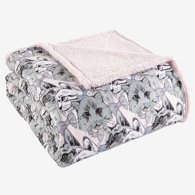 Micro Flannel® Reverse to Sherpa Blanket by Shavel Home Products in Cat Collage (Size TWIN)