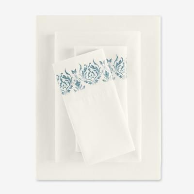 Amelia Sheet Set by BrylaneHome in Ivory Seaglass (Size QUEEN)