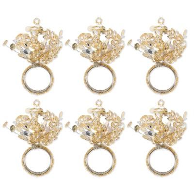 Sparkle Napkin Ring, Set of 6 by DII in Gold