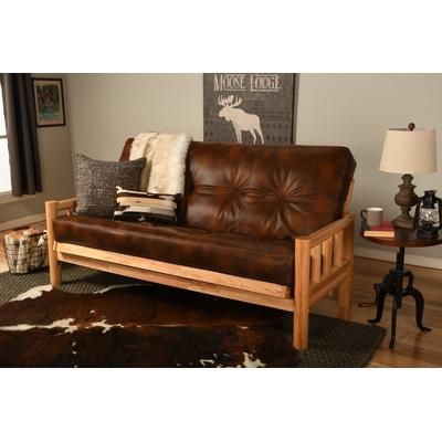 Lodge Frame - Natural Finish - Oregon Trail Saddle Mattress - Kodiak Furniture KFLDOTSLF5MD3