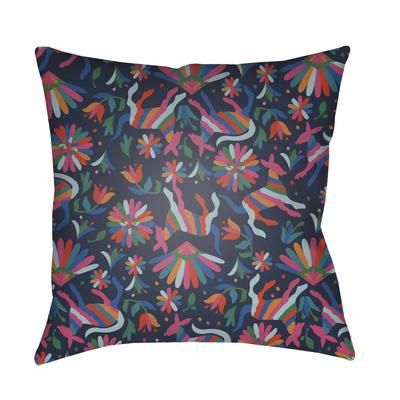 Sinamar 18" Square Traditional Pillow plush Navy/Bright Red/Emerald/Bright Blue/Bright Pink/Navy/Light Silver/Ink/Charcoal/Camel/Brick Red/Blue/Midnight Blue/Coral/Fuchsia/Teal/Light Green/Dark Orange/Lavender Outdoor Lumbar Pillow - Boutique Rugs