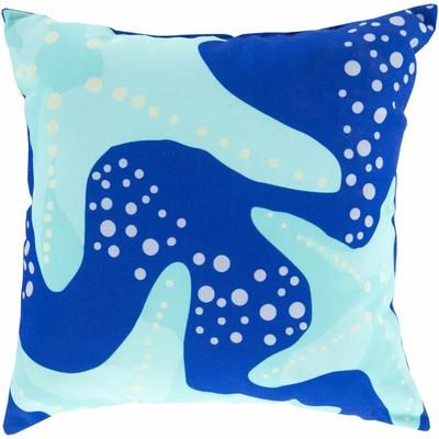 Hough 18" Square Coastal Pillow plush Aqua/Blue/Ice Blue/Light Gray/Seafoam/Sage Outdoor Throw Pillow - Boutique Rugs