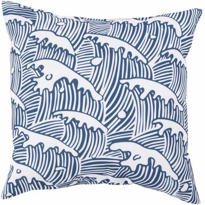 Siay 26" Square Coastal Pillow plush Blush/Dark Blue/Navy Outdoor Throw Pillow - Boutique Rugs
