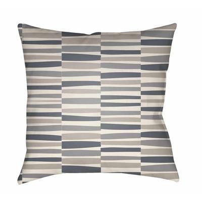 Maloh 20" Square Modern Pillow plush Dark Blue/Gray/Ivory/Medium Gray/Navy Outdoor Throw Pillow - Boutique Rugs