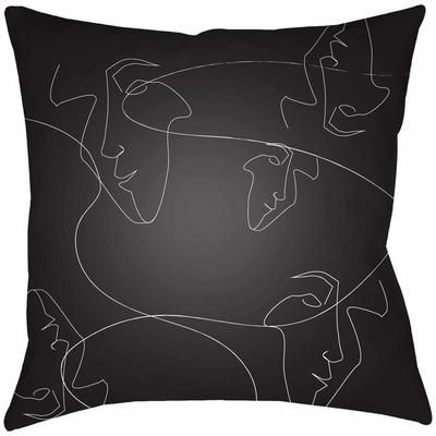 Tiniguiban 20" Square Modern Pillow plush Black/White Outdoor Throw Pillow - Boutique Rugs