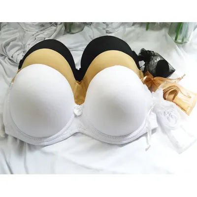 Soutien-gorge sans bretelles Invisible, dos clair, nu, noir, blanc, Sexy, Push up, 2 seins, multidirectionnel, sous-vêtements de mariage, taille A B C D E F