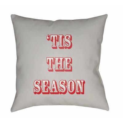 Mudanya 18" Square Modern christmas pillow Light Gray/Poppy Red/Neutral/Cloud Gray/Natural/Sterling Gray/Off White/Pewter/Dark Coral/Medium Gray Outdoor Throw Pillow - Boutique Rugs