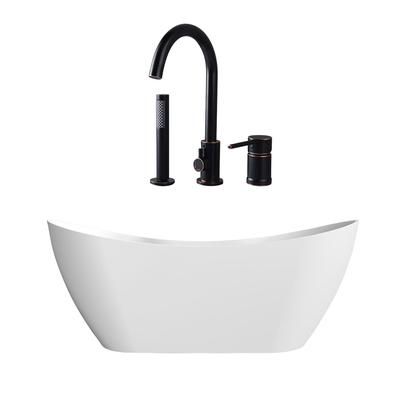 Randolph Morris Maxwell 67 Inch Acrylic Double Slipper Freestanding Tub and Faucet Package RMD75-ORBF