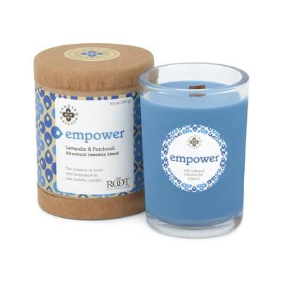 Seeking Balance Empower-Lavandin & Patchouli Jar Candle by Root in Blue