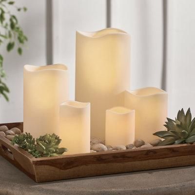 Outdoor Battery Operated Candle - 4.5" X 9" - Grandin Road