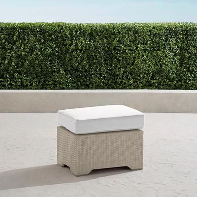 Small Palermo Ottoman in Dove Wicker - Standard, Performance Rumor Midnight - Frontgate