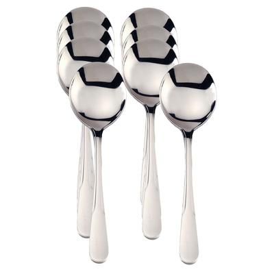 Soup Spoons Boxed Stainles Steel, Set 8 by RSVP International in Gray
