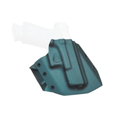 GunfightersINC Ronin OWB Holster Glock 43 Black/Black Forward Cant Hand Formed Loops Right Hand RO-G43-0101121