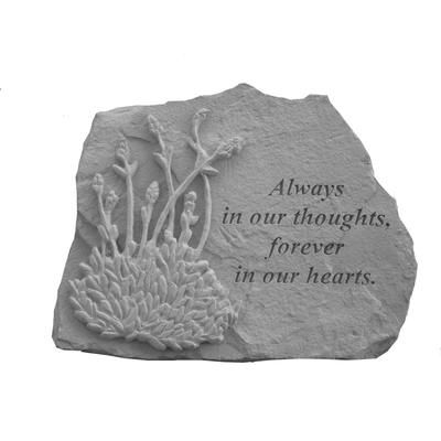 Always In Our Thoughts Garden Memorial Accent Stone by Kay Berry in Grey