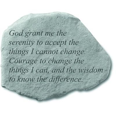 God Grant Me The Serenity Garden Accent Stone by Kay Berry in Grey