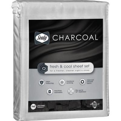 Sealy Charcoal Fresh & Cool Sheet Set by Sealy in Grey (Size TWIN)